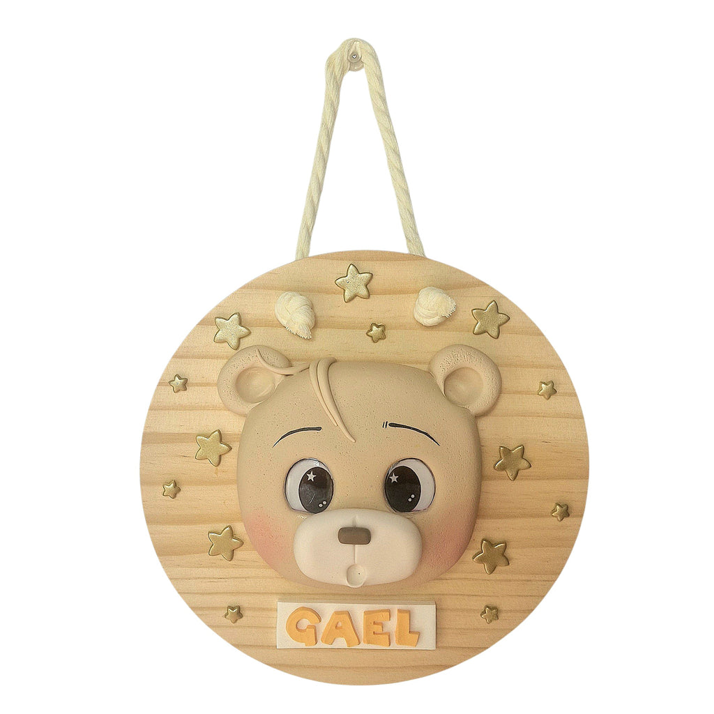 Cartel infantil personalizado de animales en porcelana fría