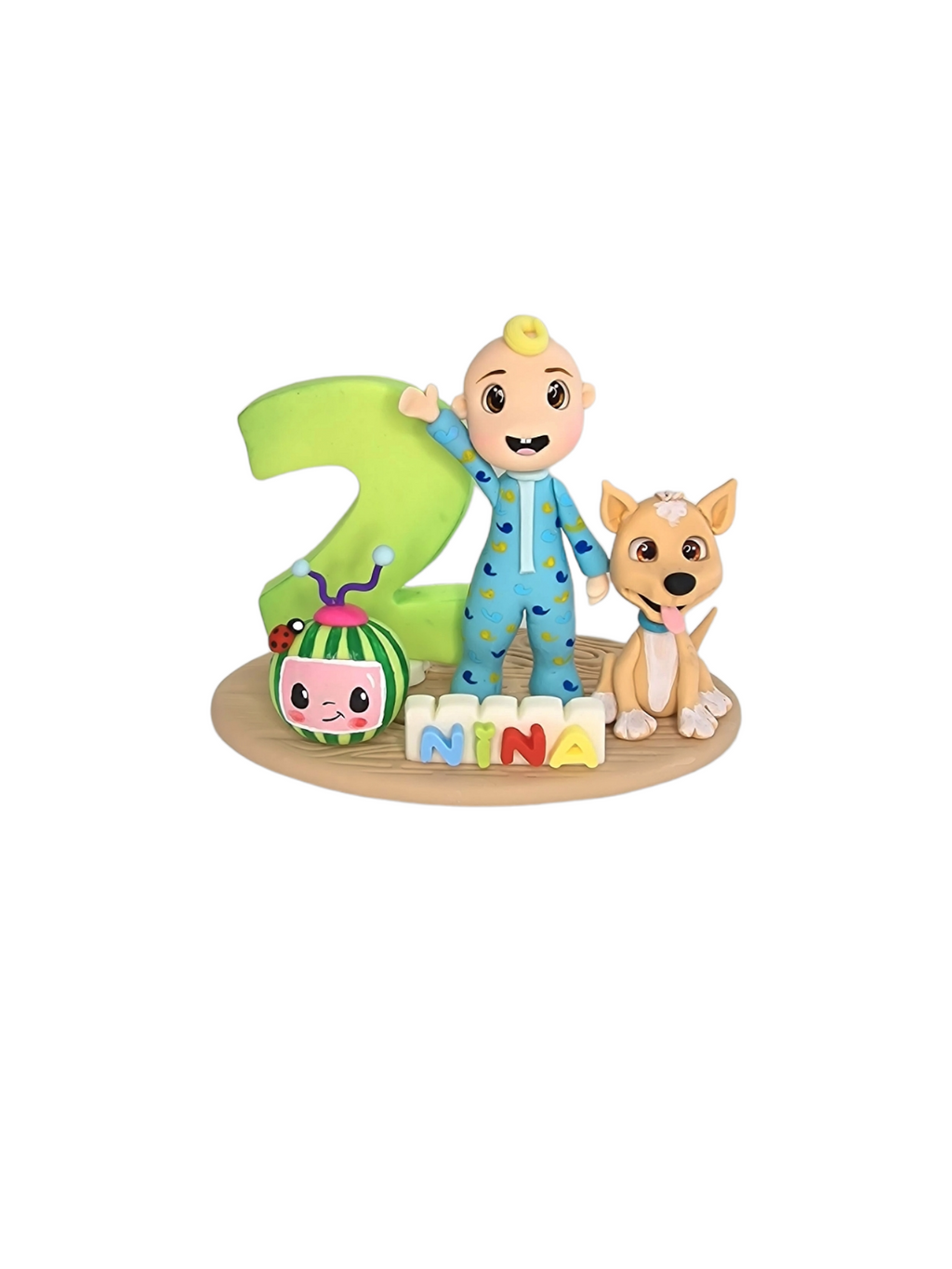 Vela personalizada con 3 personajes