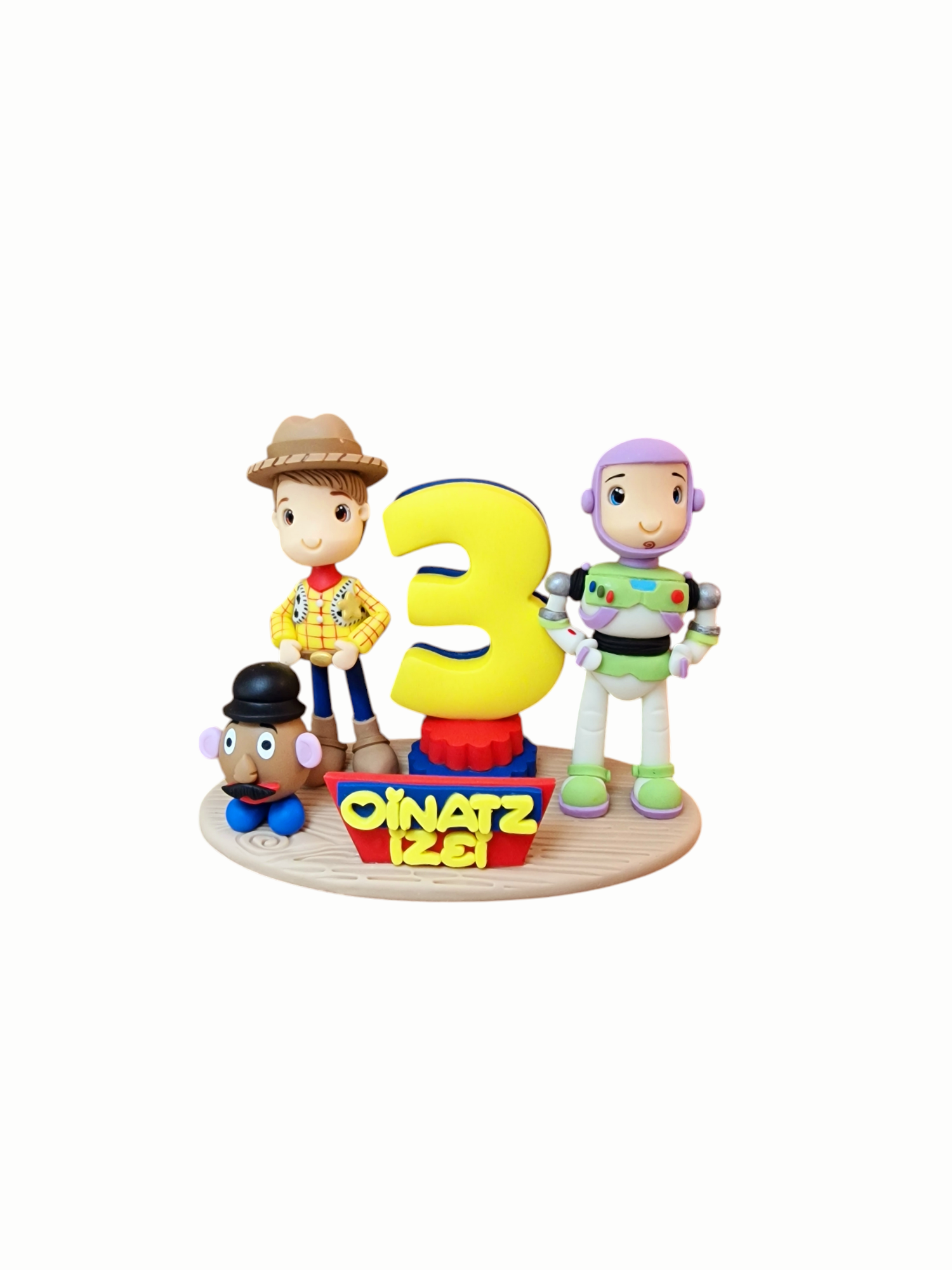 Vela personalizada con 3 personajes