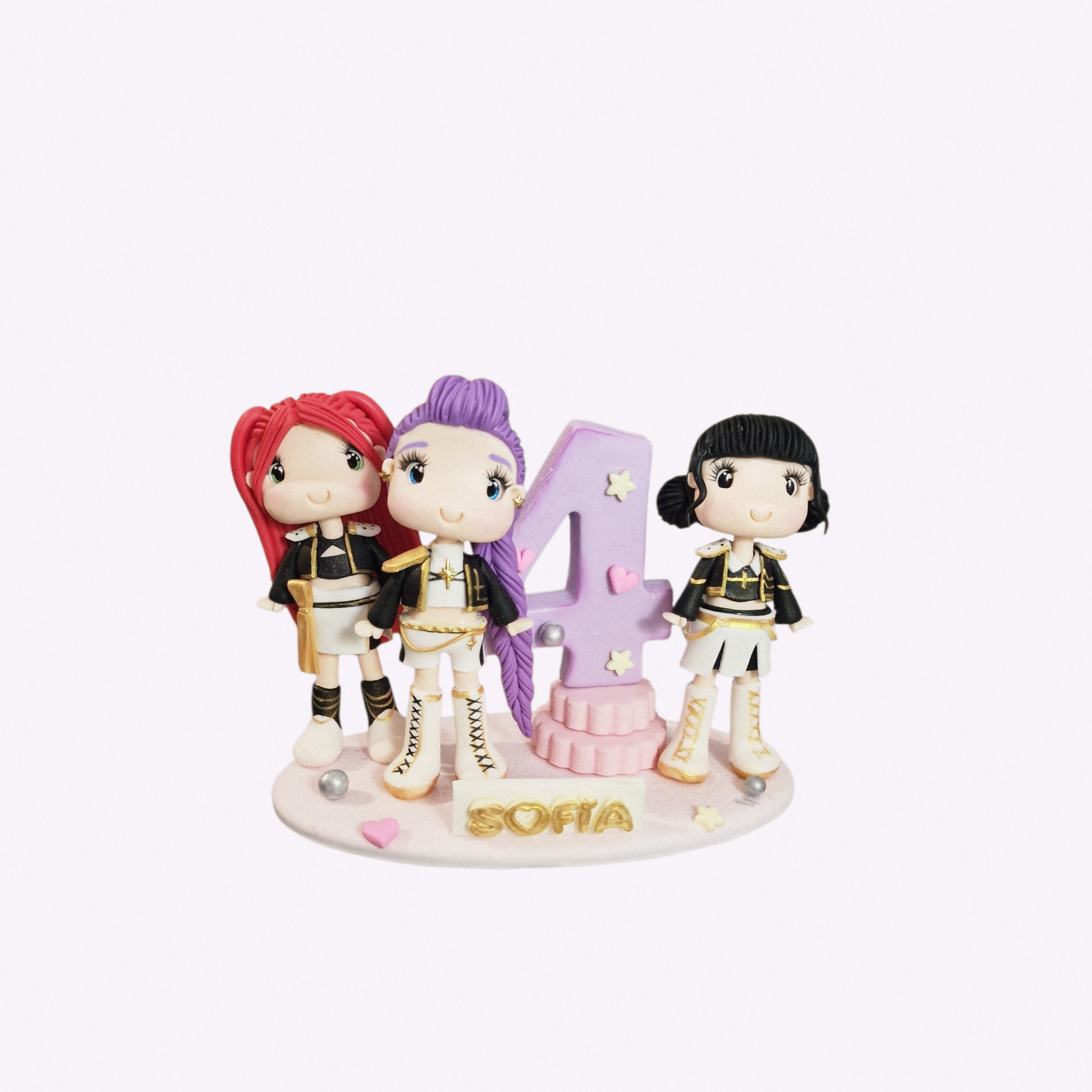 Vela personalizada con 3 personajes